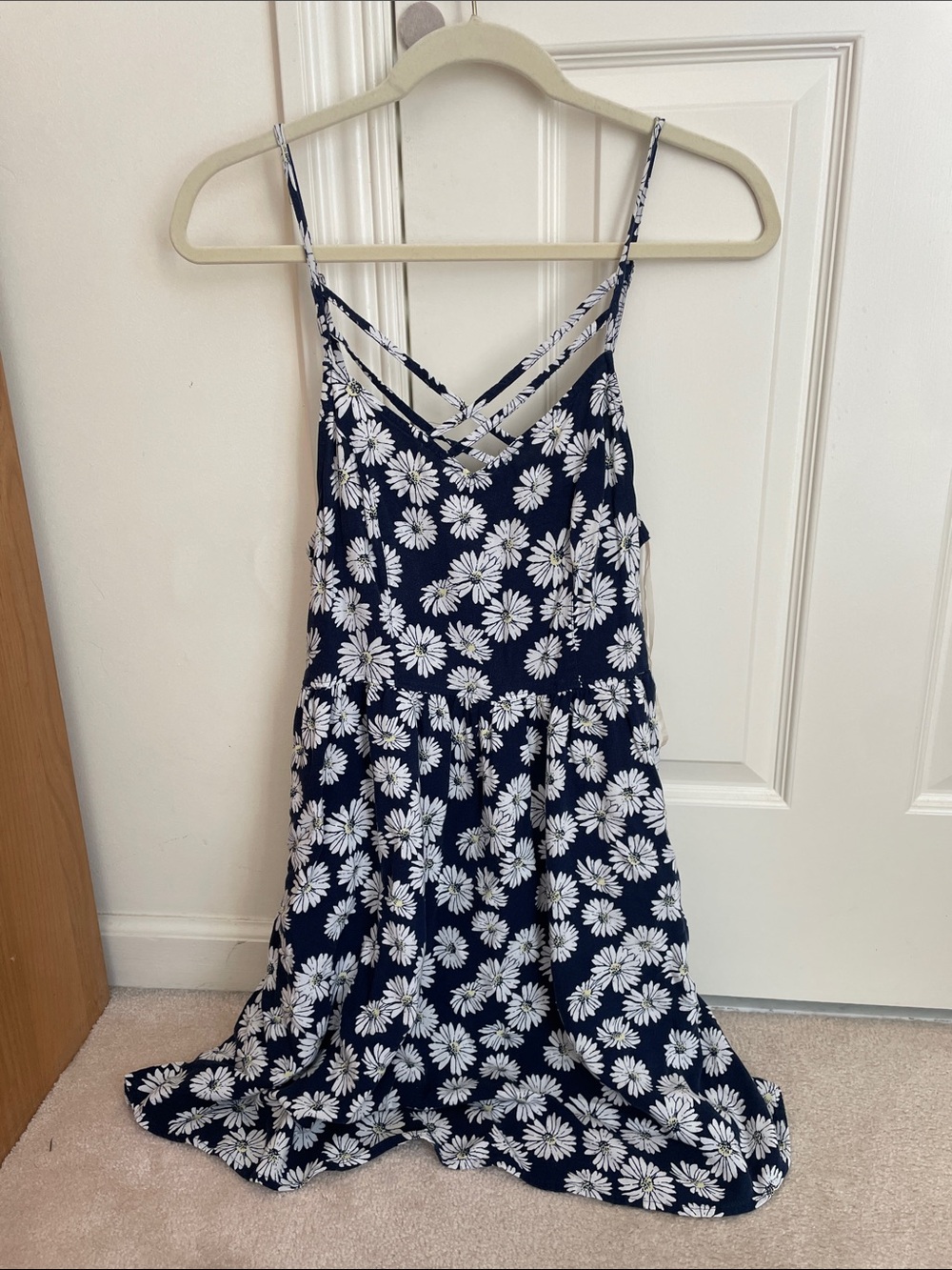 SO Navy Blue Floral Daisy Mini Dress